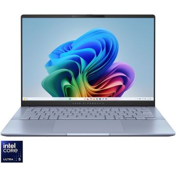 Asus ASUS Vivobook S14 OLED Intel Core Ultra 5 226V 16GB 14inch WUXGA OLED 16GB 1TB M.2 NVMe PCIe 4.0 SSD Intel Arc W11P 2Y Mist Blue (Tastatura US)
