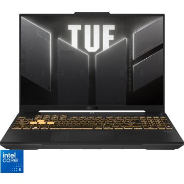 Asus Laptop ASUS Gaming 16'' TUF F16 FX607VU, FHD+ 144Hz, Procesor Intel® Core™ 5 210H (12M Cache, up to 4.80 GHz), 16GB DDR5, 1TB SSD, GeForce RTX 4050 6GB, No OS, Mecha Gray (Tastatura US)
