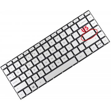 Tastatura Argintie HP 240 G6 iluminata layout US fara rama enter mic
