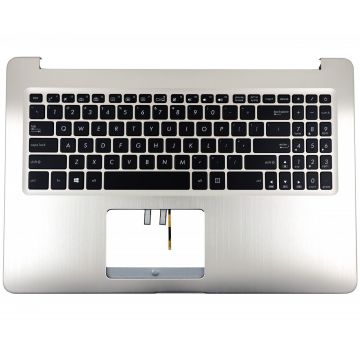 Tastatura Asus VivoBook Pro 15 NX580VD Neagra cu Palmrest Argintiu fara TouchPad iluminata backlit