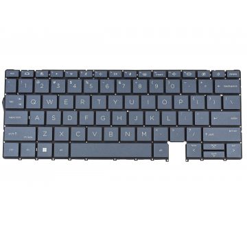 Tastatura Albastra cu Orificiu pentru Amprenta HP Elite Dragonfly G3 iluminata layout US fara rama enter mic