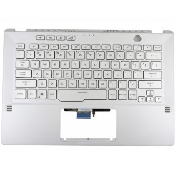Tastatura Asus ROG Zephyrus GA401U Argintie cu Palmrest Argintiu fara TouchPad iluminata backlit