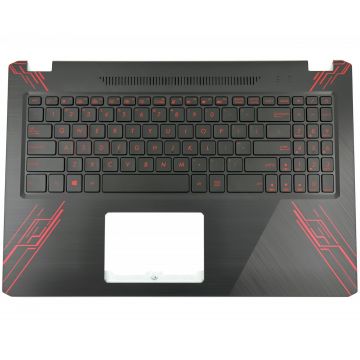 Tastatura Asus X570DD Rosie cu Palmrest Negru fara TouchPad iluminata backlit