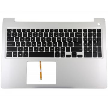 Tastatura Dell 0MR2KH Neagra cu Palmrest Argintiu iluminata backlit