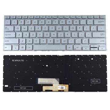 Tastatura Gri Asus Zenbook Flip 14 UM462 iluminata layout US fara rama enter mic