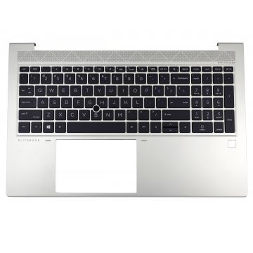 Tastatura HP EliteBook 850 G7 Neagra cu Palmrest Argintiu cu Orificiu de Amprenta fara TouchPad iluminata backlit Tastatura HP EliteBook 850 G7 Neagra cu Palmrest Argintiu cu Orificiu de Amprenta fara TouchPad iluminata backlit