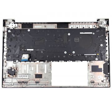 Tastatura HP M35848-001 Neagra cu Palmrest Argintiu cu Orificiu de Amprenta fara TouchPad iluminata backlit
