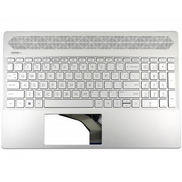 Tastatura HP Pavilion 15 CW Argintie cu Palmrest Argintiu iluminata backlit