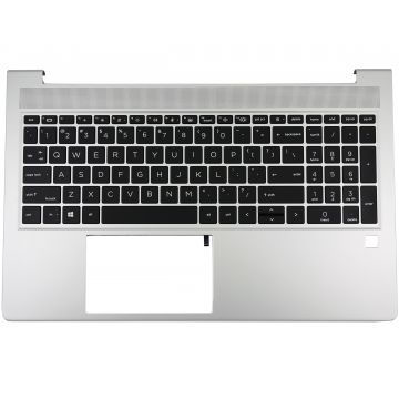 Tastatura HP ProBook 450 G9 Neagra cu Palmrest argintiu iluminata backlit
