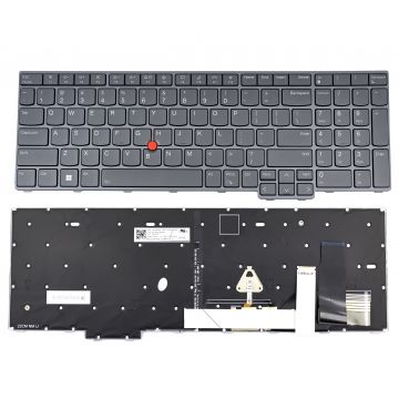 Tastatura Lenovo ThinkPad T16 Gen 1 Type 21CH Gri cu TrackPoint iluminata backlit