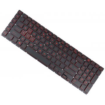 Tastatura Neagra cu taste rosii HP Omen 5 Plus 17 CB iluminata layout US fara rama enter mic