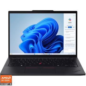 Laptop Lenovo 14'' ThinkPad T14 Gen 5, WUXGA IPS, Procesor AMD Ryzen™ 5 8540U (16M Cache, up to 4.90 GHz), 32GB DDR5, 1TB SSD, AMD Radeon 740M, Win 11 Pro, Black