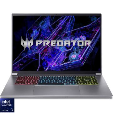 Laptop Acer Gaming 16'' Predator Triton Neo 16 PTN16-51, 3.2K IPS 165Hz, Procesor Intel® Core™ Ultra 9 185H (24M Cache, up to 5.10 GHz), 32GB LPDDR5X, 1TB SSD, GeForce RTX 4070 8GB, No OS, Sparkly Silver