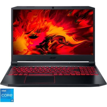 Laptop Gaming Acer Nitro 5 AN515-57 cu procesor Intel® Core™ i5-11400H pana la 4.50 GHz, 15.6 Full HD, IPS, 144Hz, 16GB, 512GB SSD, NVIDIA® GeForce GTX™ 1650 4GB, No OS, Black