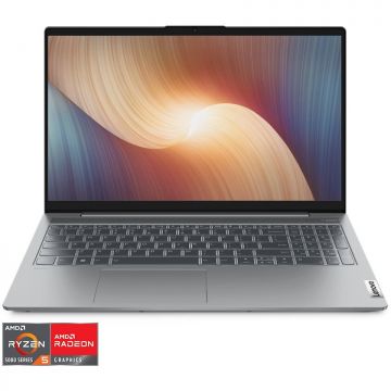 Laptop Lenovo IdeaPad 5 15ABA7 cu procesor AMD Ryzen 5 5625U pana la 4.3 GHz, 15.6 Full HD, 16GB, 512GB SSD, AMD Radeon Graphics, No OS, Cloud Grey
