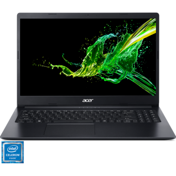 Laptop ultraportabil Acer Aspire 3 A315-34 cu procesor Intel® Celeron® N4020 pana la 2.80 GHz, 15.6, Full HD, 4GB, 256GB SSD, Intel® UHD Graphics 600, No OS, Black