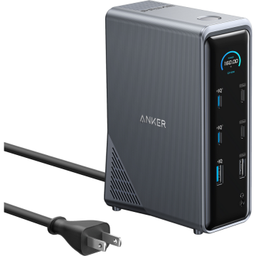 Anker DOCKING Station Anker Prime, porturi USB Type-C x 4, USB 3.1 gen2 x 5, HDMI 4K , display LED, negru, A83B63A1 (timbru verde 0.18 lei - 0194644201050