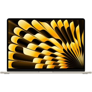 Apple Laptop Apple MacBook Air 15 2025, Apple M4, 15.3 inch, 16GB RAM, 256GB SSD, MacOS, Auriu