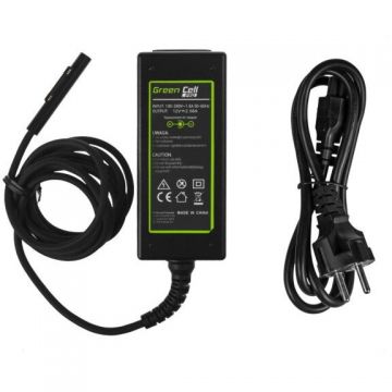 Green Cell Incarcator Laptop Microsoft Surface Pro 3, Pro 4, 12V, 2.58A, 36W, AD63P, Green Cell, Negru