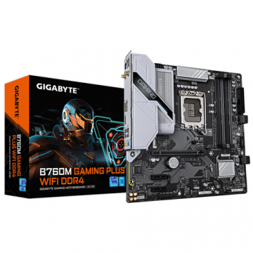 Placa de baza GIGABYTE B760M GAMING PLUS WIFI DDR4, Intel B760, LGA 1700, mATX