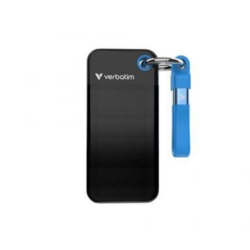 ​SSD extern Verbatim Pocket, 1TB, USB 3.2 Gen 2 (Negru/Albastru)
