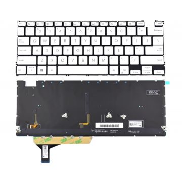 Tastatura Alba Asus 9Z.NL38N.00B iluminata varianta cu 5 suruburi layout US fara rama enter mic