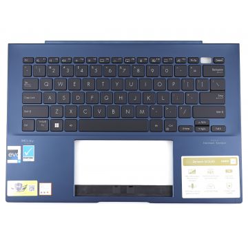 Tastatura Asus UX3402VA-2B Neagra cu Palmrest Albastru fara TouchPad iluminata backlit
