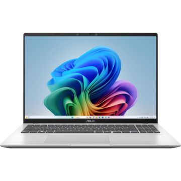 Laptop ASUS 16'' Vivobook 16 X1607QA, WUXGA, Procesor Qualcomm Snapdragon X X1-26-100, 16GB LPDDR5X, 1TB SSD, Qualcomm Adreno, Win 11 Home, Cool Silver