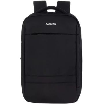 Canyon Rucsac notebook 15.6 inch Urban Black, material rezistent la apa, 10 compartimente pentru accesorii