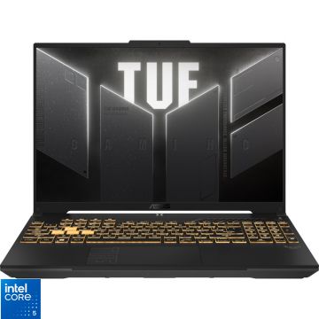 Laptop ASUS Gaming 16'' TUF F16 FX607VU, FHD+ 144Hz, Procesor Intel® Core™ 5 210H (12M Cache, up to 4.80 GHz), 16GB DDR5, 1TB SSD, GeForce RTX 4050 6GB, No OS, Mecha Gray