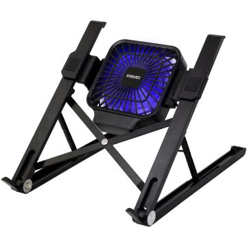 Evolveo Cooler laptop Evolveo Ania 8, 1 ventilator, blue backlight, Negru