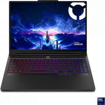 Lenovo Laptop Gaming Legion Pro 7 16IAX10H cu procesor Intel® Core™ Ultra 9 275HX pana la 5.4GHz, 16 WQXGA, OLED, 240Hz, 64GB DDR5 RAM, 1TB SSD, NVIDIA® GeForce RTX™ 5090 24GB GDDR7, No OS, Negru