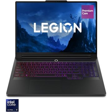 Lenovo Laptop Gaming Lenovo Legion Pro 7 16IAX10H, Procesor Intel® Core™ Ultra 9 275HX pana la 5.4GHz, Display 16 WQXGA, OLED, 240Hz, RAM DDR5 32GB, KIT 2x16GB, SSD 1TB, NVIDIA® GeForce RTX™ 5070 12GB GDDR7, Free DOS, Negru (INT Keyboard)