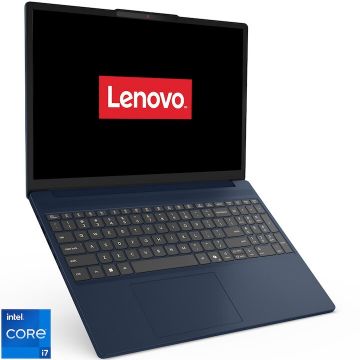 Lenovo Laptop Lenovo IdeaPad Slim 3 15IRH10, Procesor Intel® Core™ i7-13620H pana la 4.9GHz, Display 15.3 WUXGA, IPS, DDR5 16GB RAM, SSD 1TB , Intel® UHD Graphics, Free DOS, Albastru cosmic, 83K100CTRM