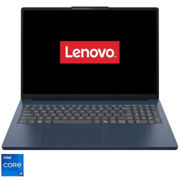 Lenovo Laptop Lenovo IdeaPad Slim 3 16IRH10, Procesor Intel® Core™ i7-13620H pana la 4.9GHz, Display 16 WUXGA, IPS, Memorie DDR5 24GB RAM, SSD 1TB, Intel® UHD Graphics, Free DOS, Albastru inchis