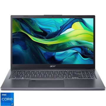 Laptop Acer 15.6'' Aspire 15 A15-51M, FHD IPS, Procesor Intel® Core™ i7-13620H (24M Cache, up to 4.90 GHz), 16GB LPDDR5, 1TB SSD, Intel UHD, No OS, Steel Gray