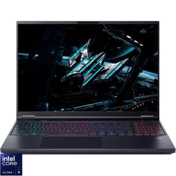 Laptop Acer Gaming 16'' Predator Helios Neo 16 AI PHN16-73, WQXGA IPS 240Hz, Procesor Intel® Core™ Ultra 9 275HX (36M Cache, up to 5.40 GHz), 32GB DDR5, 1TB SSD, GeForce RTX 5070 Ti 12GB, No OS, Abyssal Black