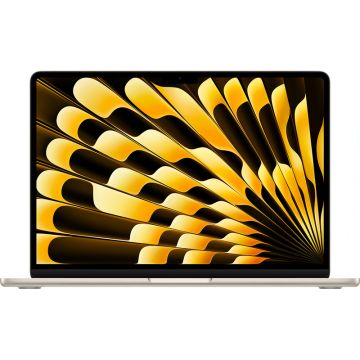 Laptop Apple 13.6'' MacBook Air 13 with Liquid Retina, Apple M4 chip (10-core CPU), 16GB, 512GB SSD, Apple M4 10-core GPU, macOS, Starlight, INT keyboard, 2025