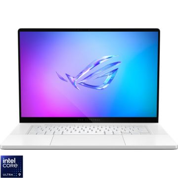 Laptop ASUS Gaming 16'' ROG Zephyrus G16 OLED GU605CR, 2.5K 240Hz G-Sync, Procesor Intel® Core™ Ultra 9 285H (24M Cache, up to 5.40 GHz), 64GB LPDDR5X, 2TB SSD, GeForce RTX 5070 Ti 12GB, No OS, Platinum White