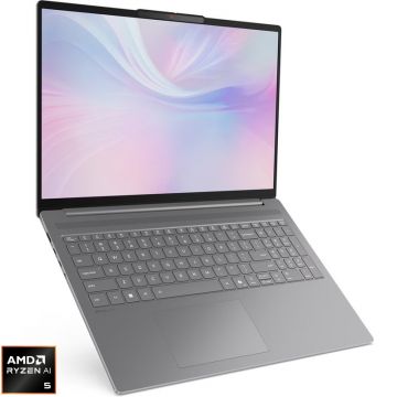 Laptop Lenovo 16'' IdeaPad Slim 5 16AKP10, 2.8K OLED 120Hz, Procesor AMD Ryzen™ AI 5 340 (16M Cache, up to 4.80 GHz), 32GB DDR5, 1TB SSD, AMD Radeon 840M, No OS, Luna Grey