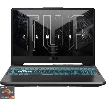 Asus Laptop ASUS Gaming 15.6'' TUF A15 FA506NC, FHD 144Hz, Procesor AMD Ryzen™ 5 7535HS (16M Cache, up to 4.55 GHz), 16GB DDR5, 1TB SSD, GeForce RTX 3050 4GB, No OS, Negru