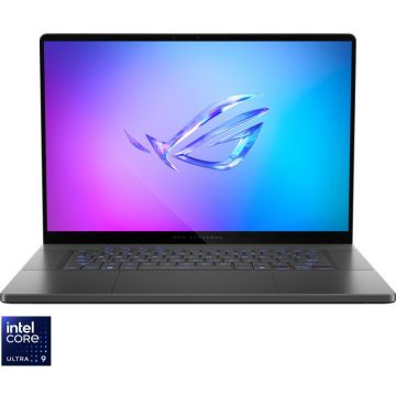 Dell Laptop ASUS Gaming 16'' ROG Zephyrus G16 OLED GU605CR, 2.5K 240Hz G-Sync, Procesor Intel® Core™ Ultra 9 285H (24M Cache, up to 5.40 GHz), 64GB LPDDR5X, 1TB SSD, GeForce RTX 5070 Ti 12GB, No OS, Gri