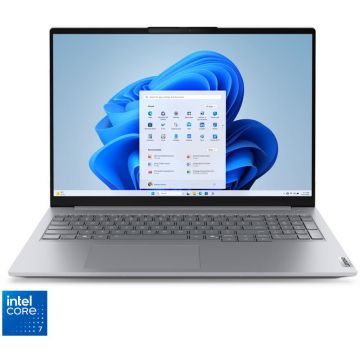 Lenovo Laptop Lenovo ThinkBook 16 G8 IRL 21SH008PRI, 16 inch 1920 x 1200, Intel® Core™ 7 240H, 16 GB DDR5, 512 GB SSD, Intel Graphics, Windows 11 Pro, Argintiu