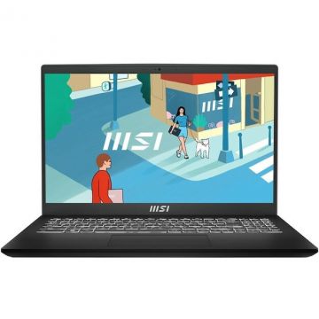 MSI Laptop MSI Modern 15 H C13M-202PL, Intel® Core™ i5 13420H, 39.6 cm (15.6) Full HD, 16 GB DDR4-SDRAM, 512 GB SSD, Intel Iris Xe Graphics, Windows 11 Home, Negru