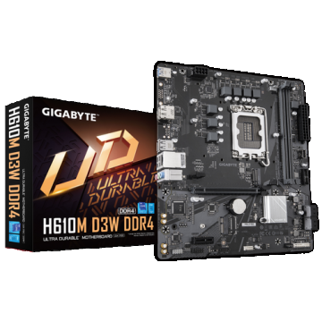Placa de baza GIGABYTE H610M D3W DDR4, Intel H610, LGA 1700, mATX