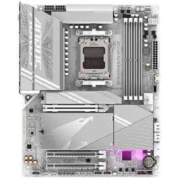 Placa de baza GIGABYTE X870E AORUS ELITE WIFI7 ICE, AM5, DDR5, Wi-Fi, BT, ATX, Alb