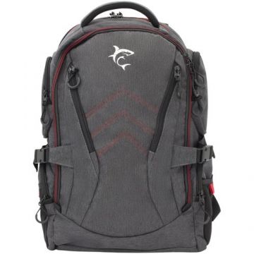 Rucsac Laptop White Shark NIGHT RIDER, Compartiment Laptop max. 16inch, Buzunare laterale, Spate si Bretele Captusite, Rezistent la apa, Dimensiuni 51 x 35 x 20 cm (Gri)