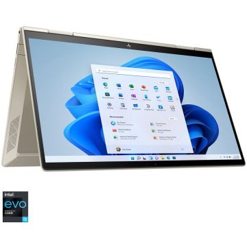 Laptop 2 in 1 HP ENVY x360 13-bd0035nn cu procesor Intel® Core™ i5-1135G7, 13.3, Full HD, 8GB, 512GB SSD, Intel® Iris® Xᵉ Graphics, Windows 11 Home, Pale Gold