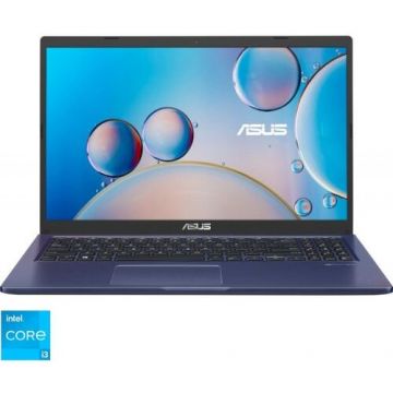 Laptop Asus X515EA , 15.6 Full HD, Procesor Intel Core i3-1115G4, 8GB RAM, 256GB SSD, Intel Iris Xe, No OS, Albastru