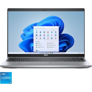 Laptop DELL 15.6'' Latitude 5520 (seria 5000), FHD, Procesor Intel® Core™ i5-1135G7 (8M Cache, up to 4.20 GHz), 8GB DDR4, 256GB SSD, Intel Iris Xe, Win 11 Pro, Grey, 3Yr BOS